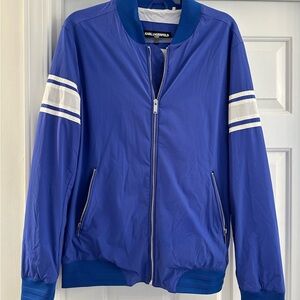 Karl Lagerfeld Blue Sports Jacket With White Inserts On The Sleeves Men’s Size M